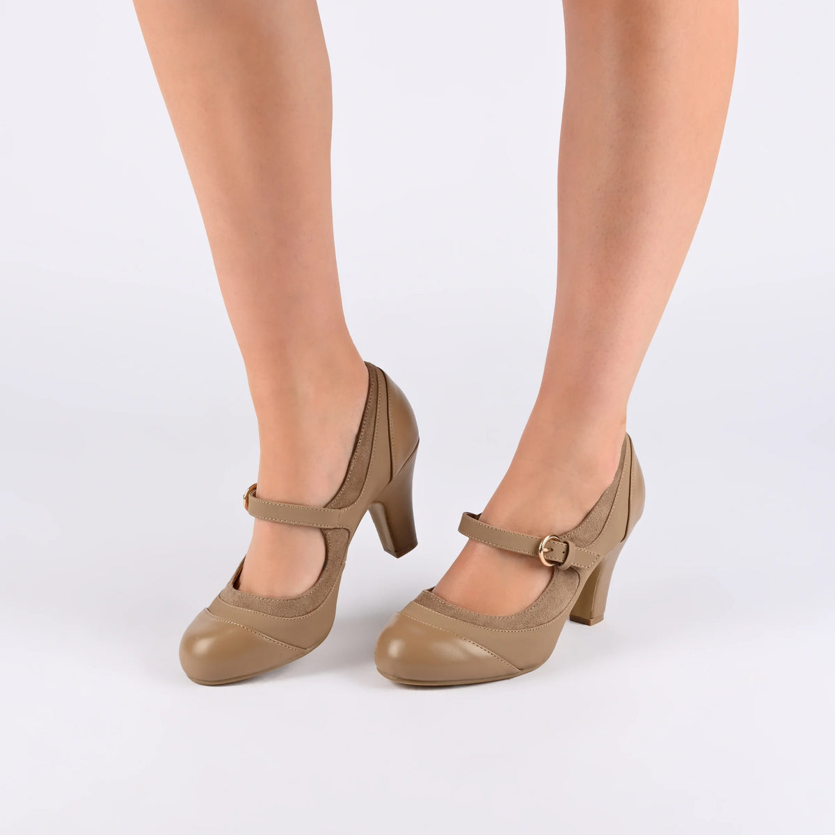Womens Wide Width Round Toe Block Heel Mary Jane Pumps R444
