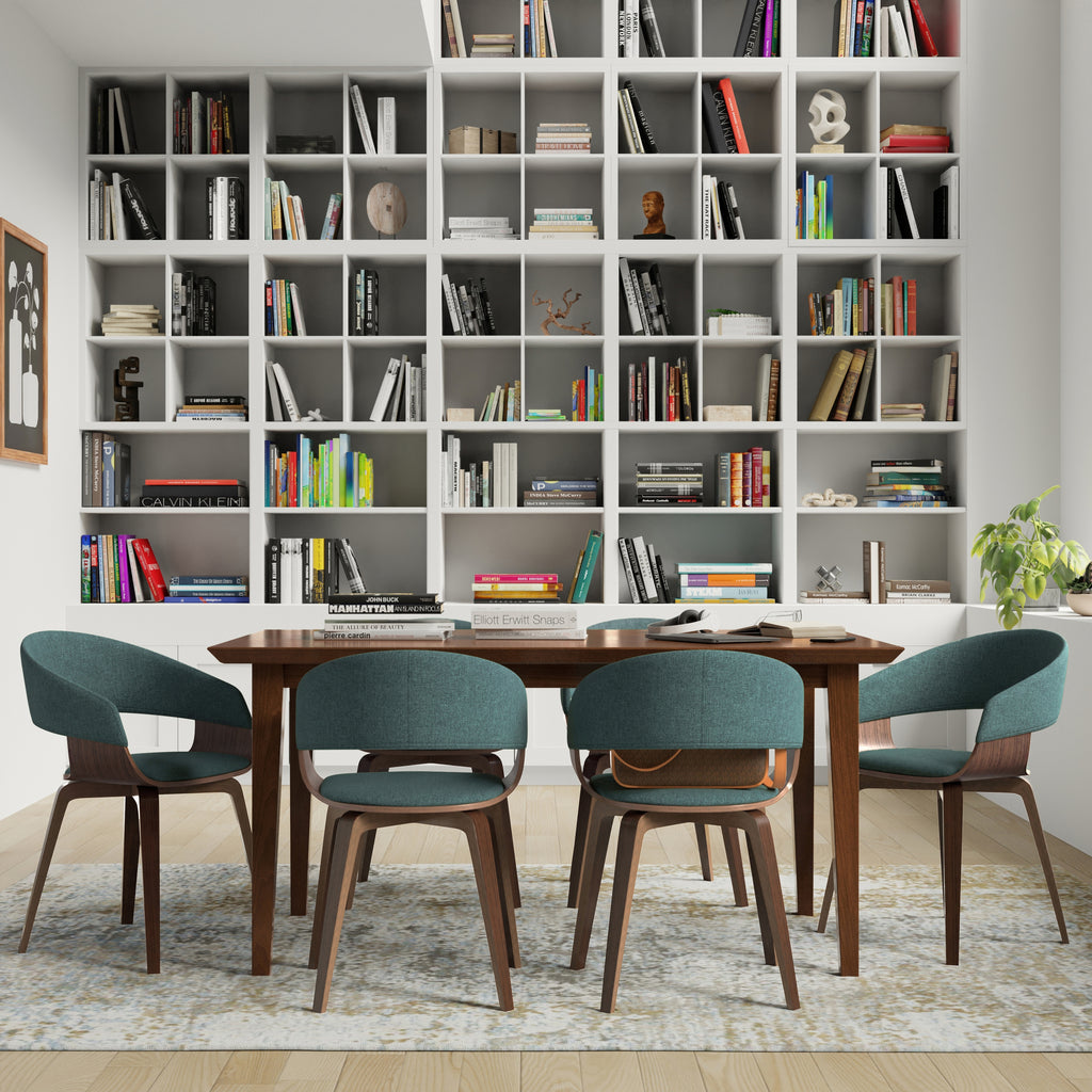 Walnut Wood Rectangle Dining Table E77543