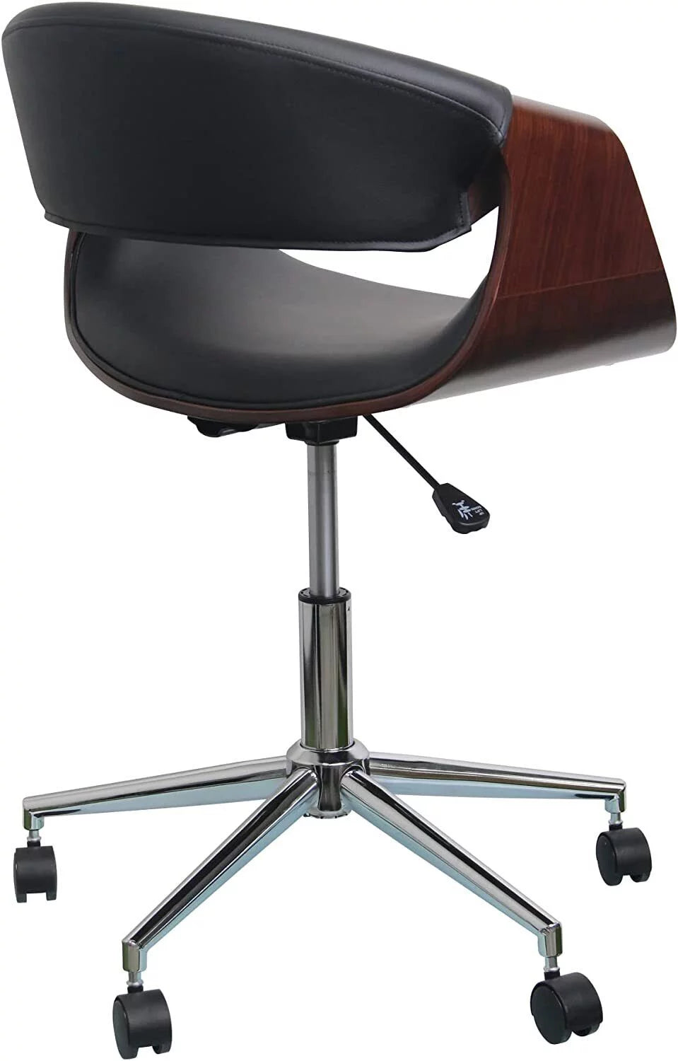 Brown Curved Wood Rolling Office Chair S767472