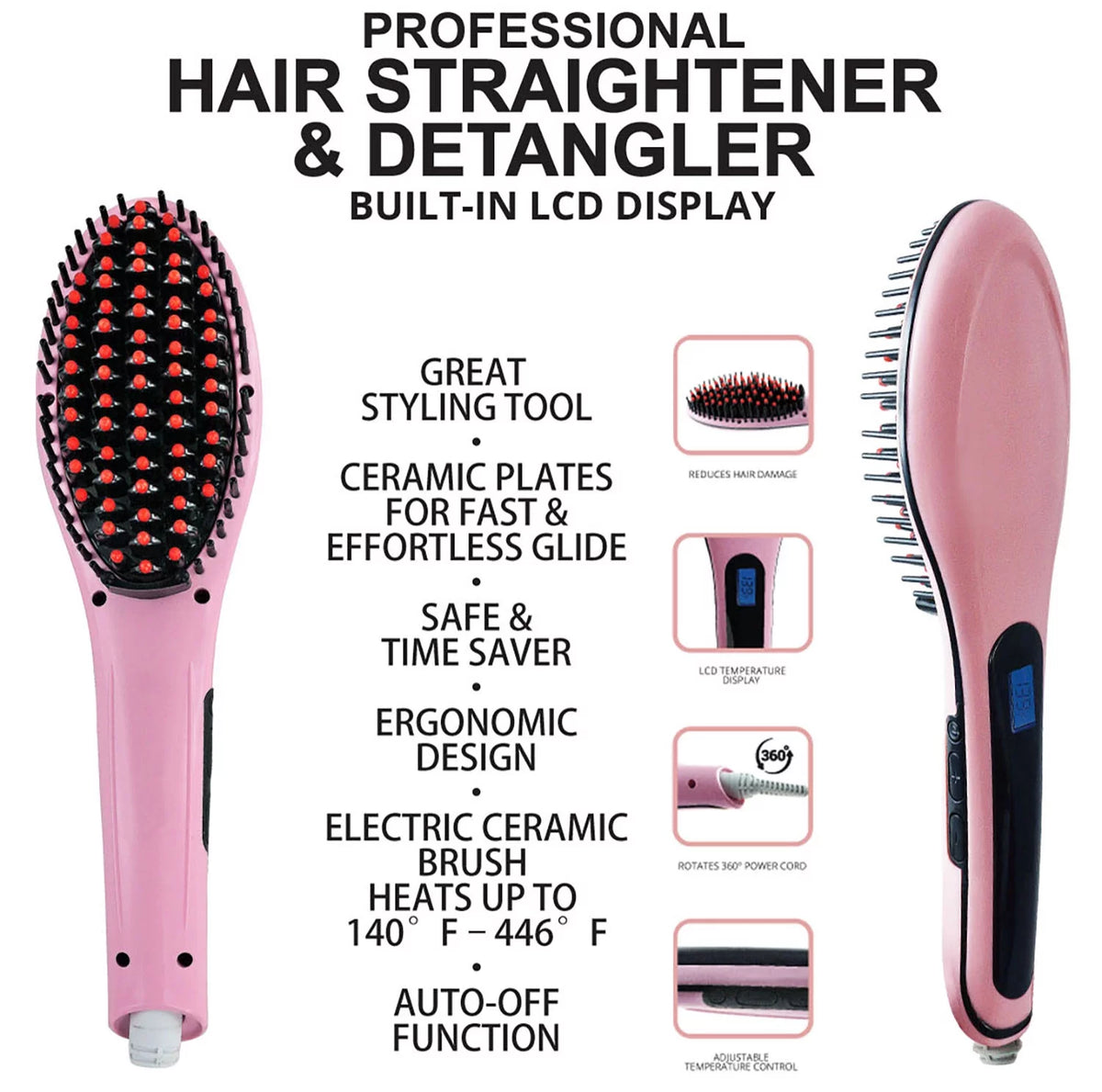 Ceramic Pink Hair Straightener J465126