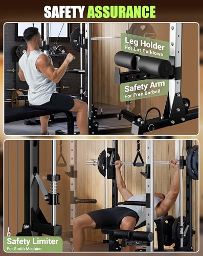 2200LBS Heavy Duty Power Cage with Cable Crossover System R65444