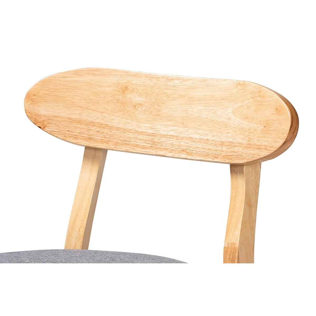 Grey Fabric and Natural Brown Wood 2-Piece Counter Stool Set C39694