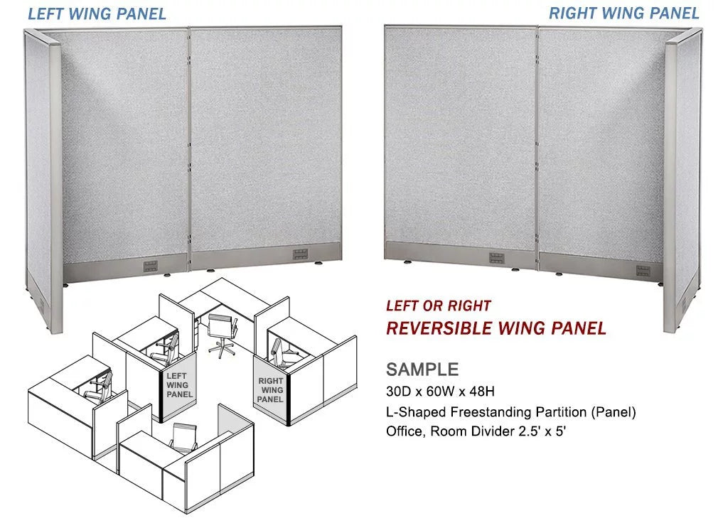 L-Shaped Freestanding Office Partition A154374