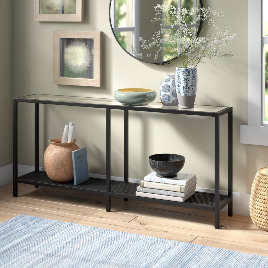 Blackened Bronze Rectangular Console Table C7451