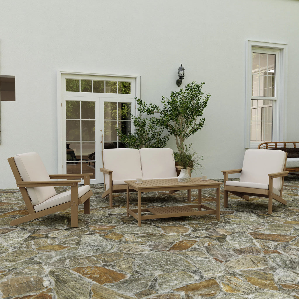 All-Weather Poly Resin Adirondack Chair with Cushions G308903