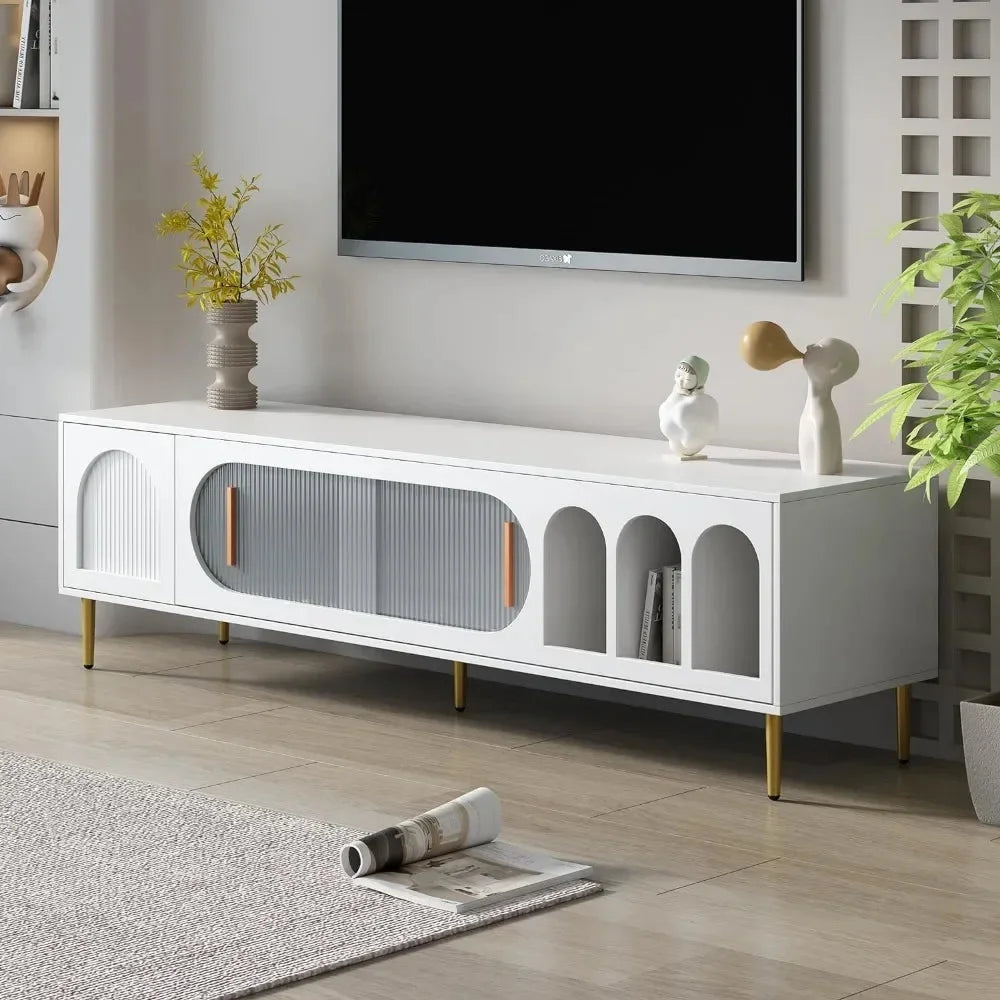 3 Shelves 2 Cupboards TV Stand Cabinet E926721