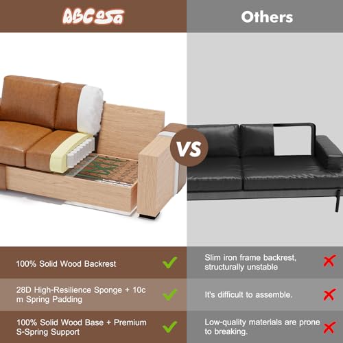 Brown Faux Leather 3 Seater Sofa Set of 2 O9969