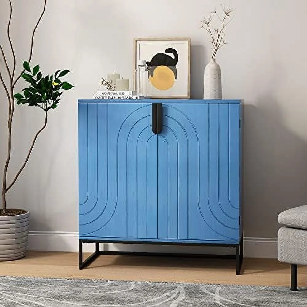 Wood Grain Cabinet with 2 Doors Black S383344