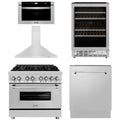 36 Dual Fuel Range, Range Hood, Microwave Drawer, Dishwasher and Wine Cooler J32553