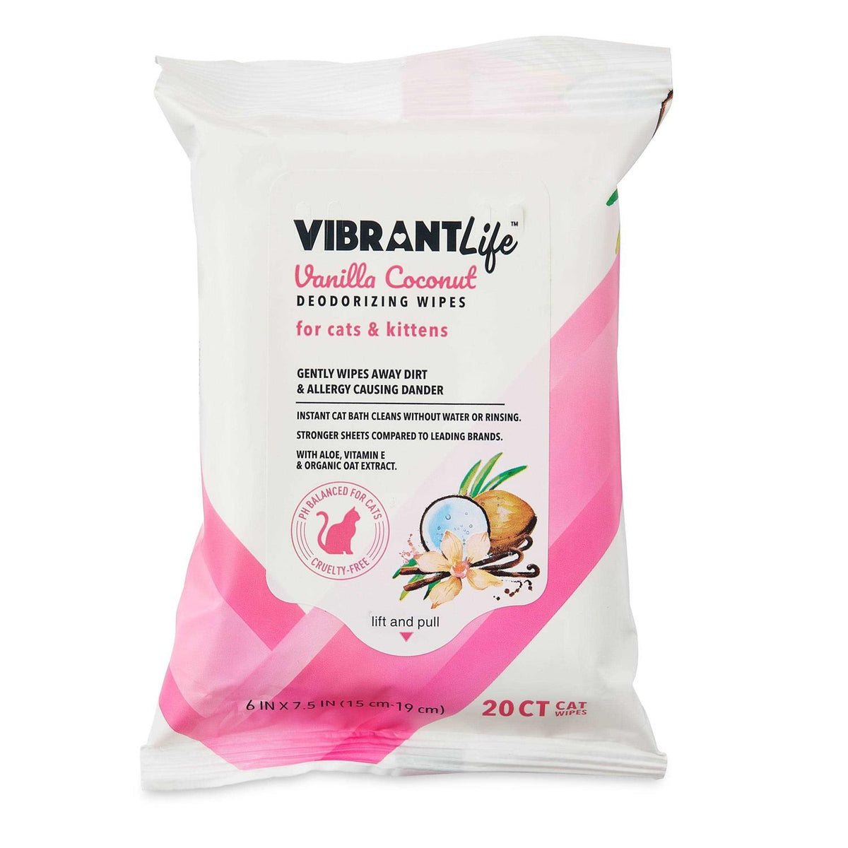 Vanilla Coconut Deodorizing Wipes for Cats & Kittens P687764