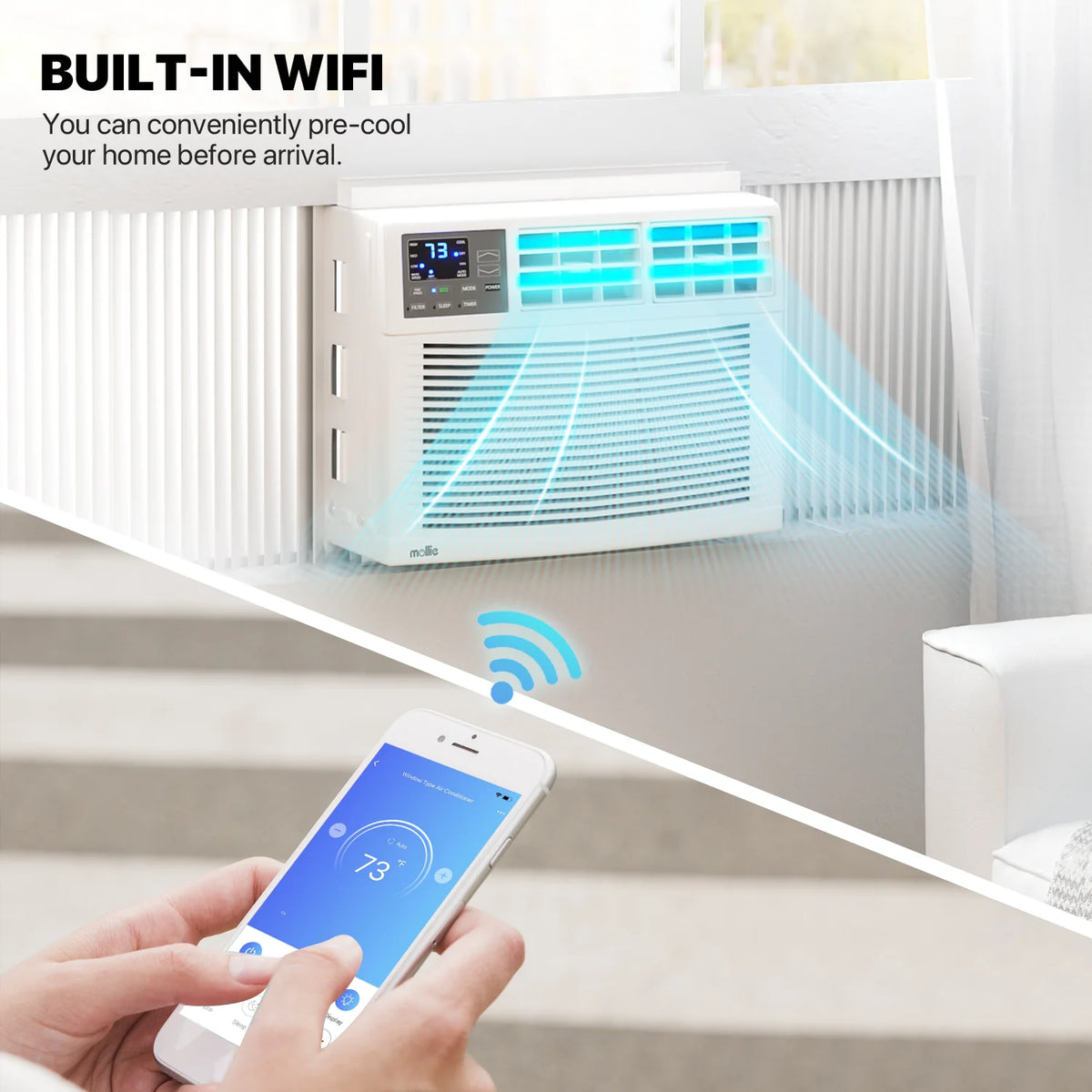 12,000 BTU 115V Smart Window Air Conditioner with Remote Control, White T6842