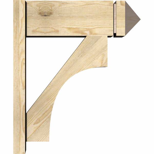 8x22W x 22x22D x 26x22H Douglas Fir Rough Sawn Arts and Crafts Outlooker W701
