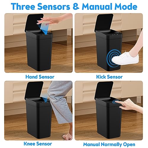 2 Pack 2.2 Gallon Automatic Touchless Trash Can with Lid P682450