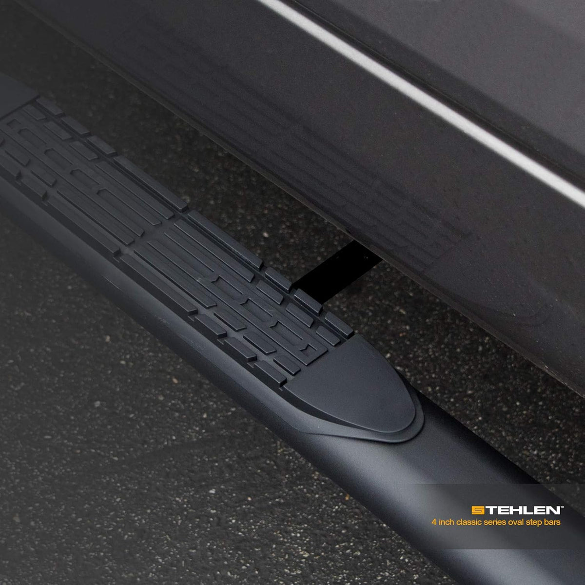 4 Oval Side Step Nerf Bars Matte Black I7513
