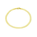 14k Yellow Gold 4mm Solid Cuban Curb Link Chain Bracelet O183