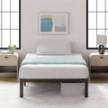 16 Inch Metal Platform Bed with Steel Slat Support, Black, Full H2852