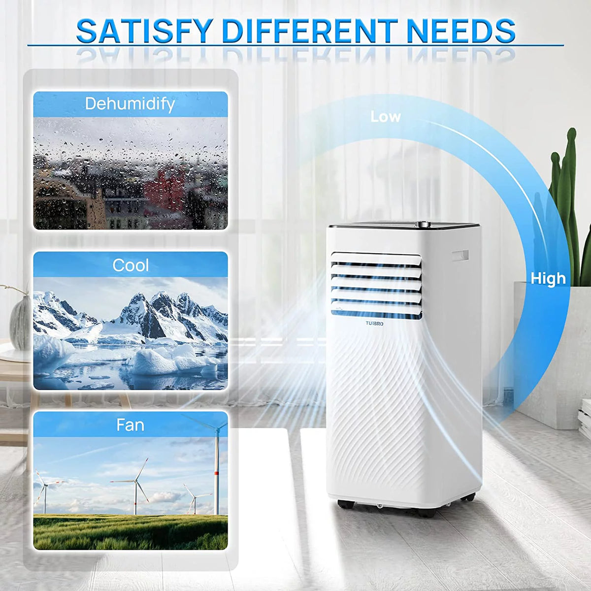 10,000 BTU Portable Air Conditioner, Dehumidifier and Fan O9885