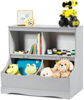 Gray 4-Cubby Kids Bookcase with Footboard B941133