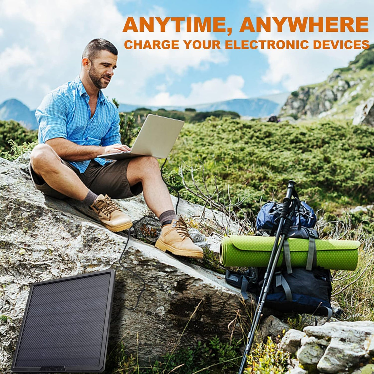 Portable Solar Panel Charger 20W USB-C with 25000mAh Battery U797006