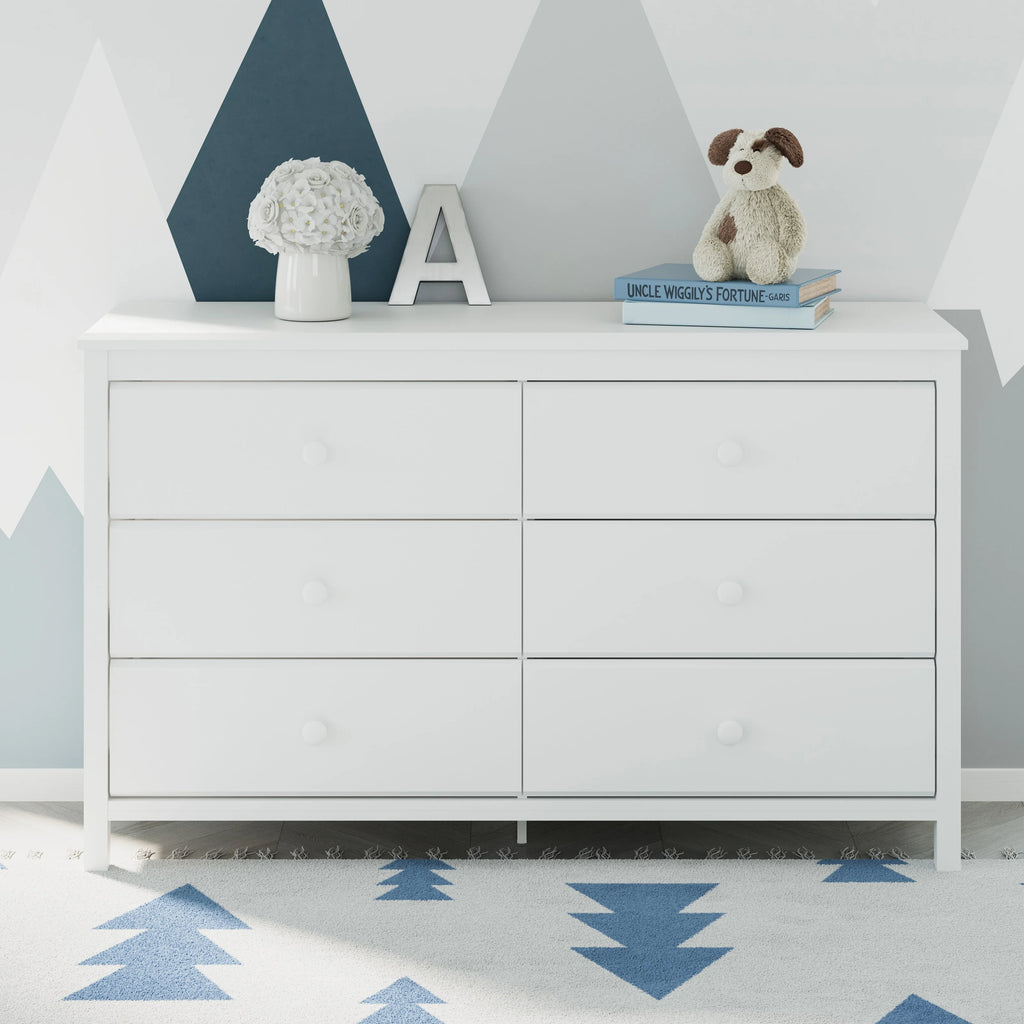 White 6 Drawer Kids Double Dresser G327692