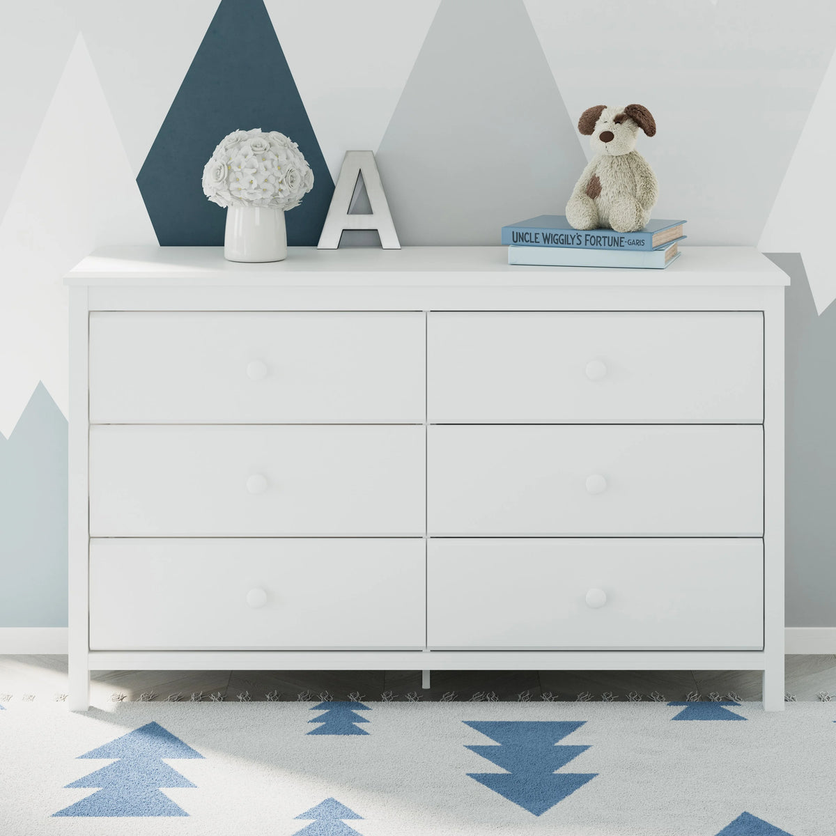 White 6 Drawer Kids Double Dresser G327692