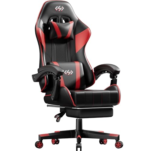 Ergonomic Gaming Chair with Footrest and Headrest W940482
