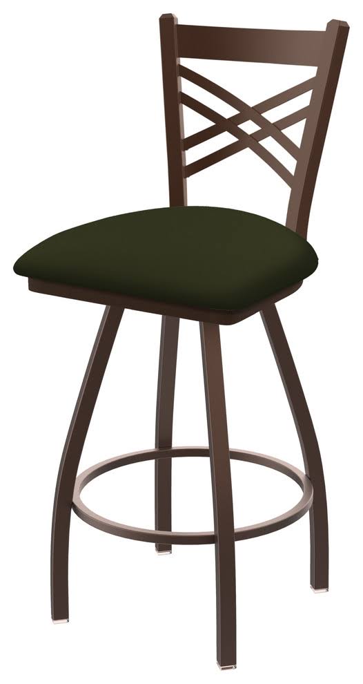 Swivel Bar Stool with Bronze Finish and Pine Seat H227709
