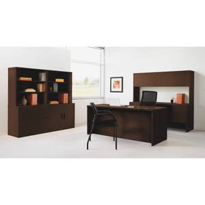 Mahogany 3/4-Height Right Pedestal Credenza Y6060