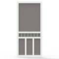 White Vinyl Frame Hinged Decorative Screen Door M87262