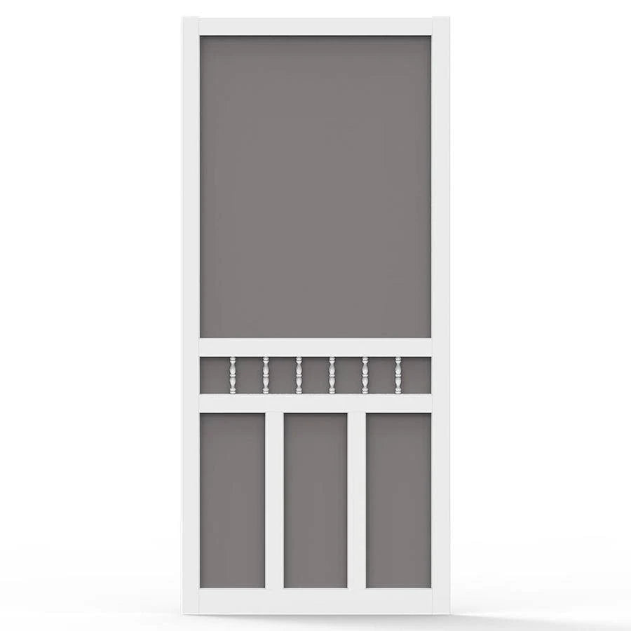 White Vinyl Frame Hinged Decorative Screen Door M87262