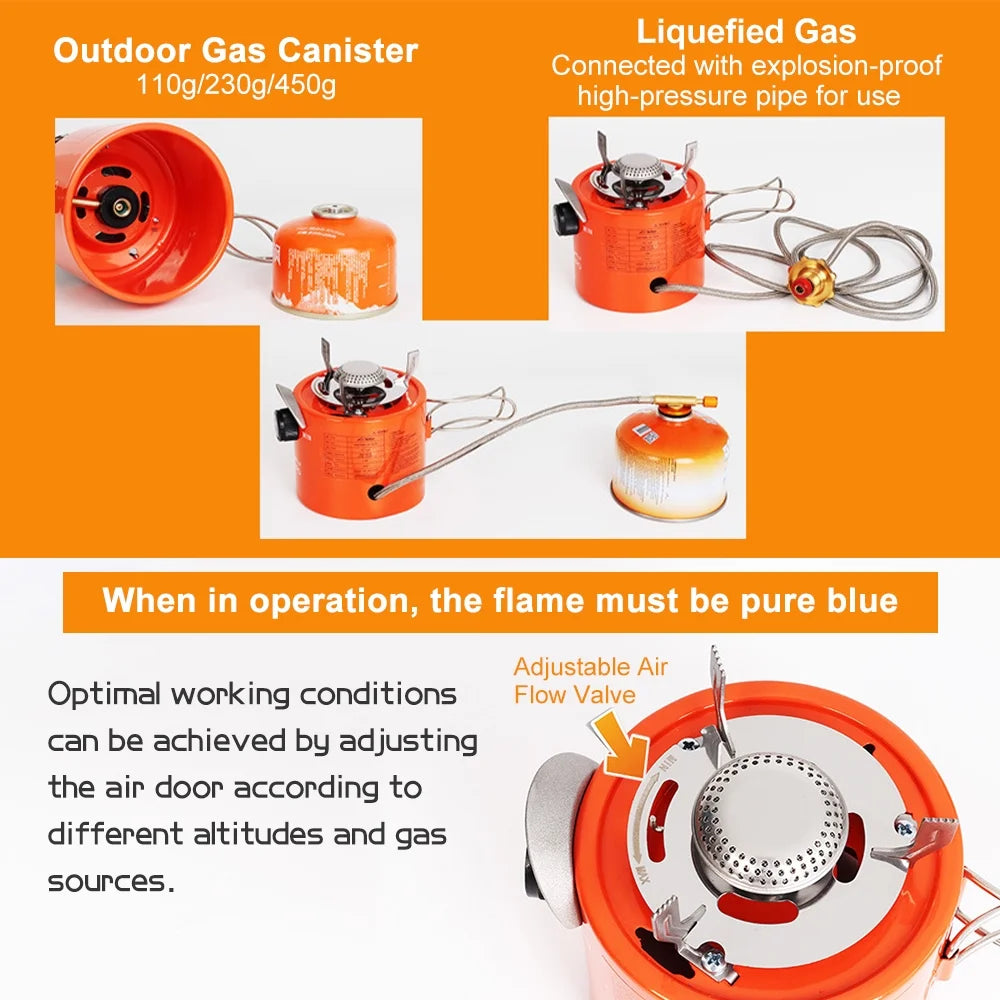 Compact 2000W Gas-Powered Heater & Stove J4913