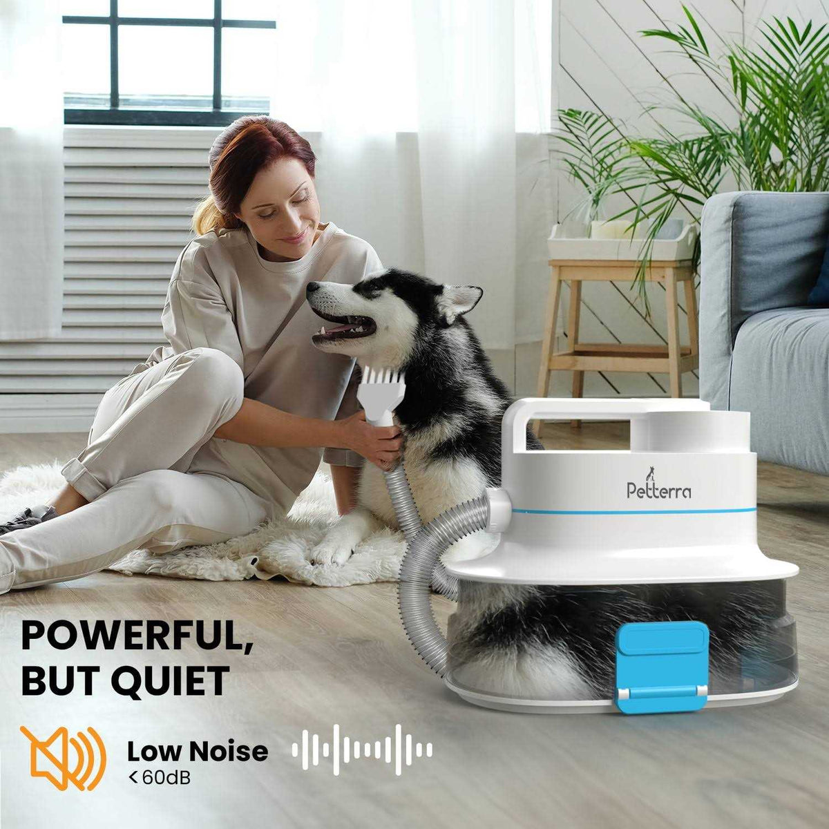 3-in-1 Pet Grooming Kit Vacuum Suction Dryer Clipper 6 Tools 4L Dust J832