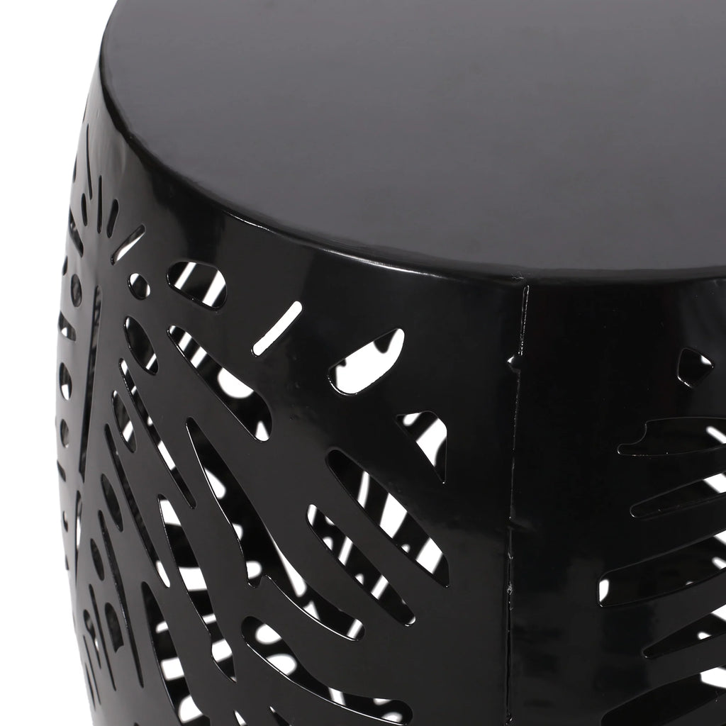 Black Metal Outdoor Side Tables, Set of 2 D6749