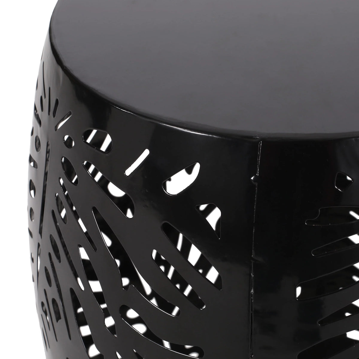 Black Metal Outdoor Side Tables, Set of 2 D6749