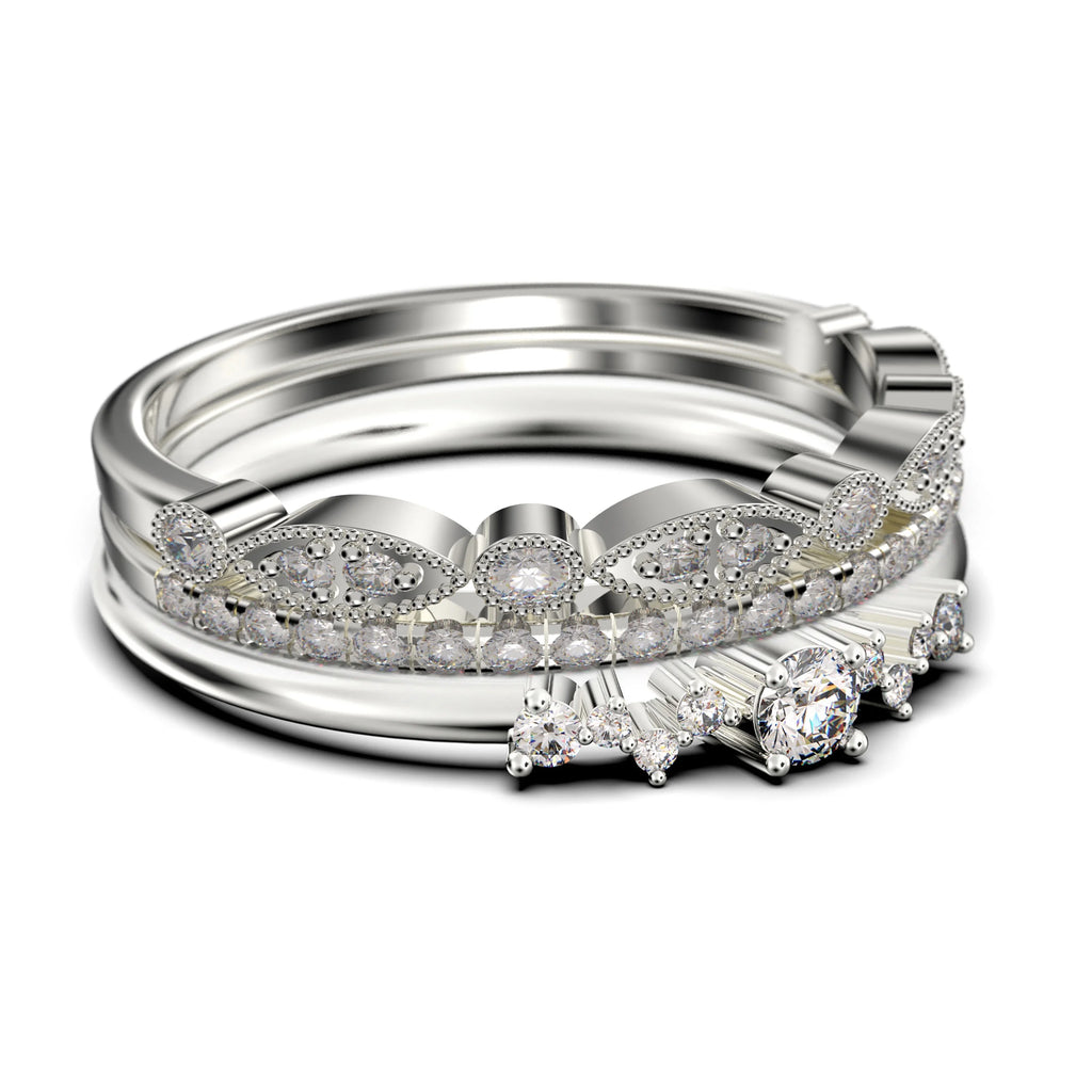 1.60 Carat Round Cut Moissanite Engagement Ring in 925 Sterling Silver With 18k White Gold Plating C328