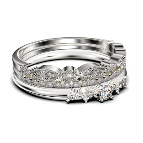 1.60 Carat Round Cut Moissanite Engagement Ring in 925 Sterling Silver With 18k White Gold Plating C328
