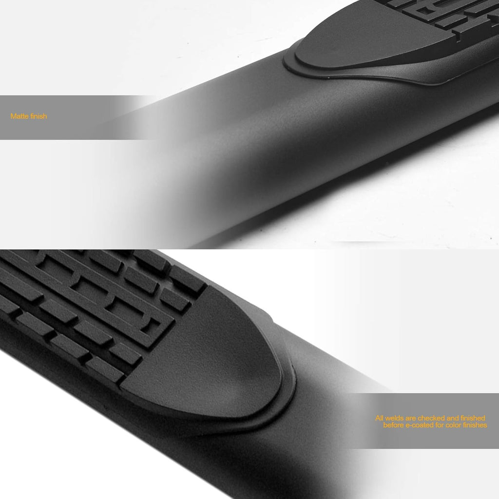 4 Oval Side Step Nerf Bars Matte Black I7513