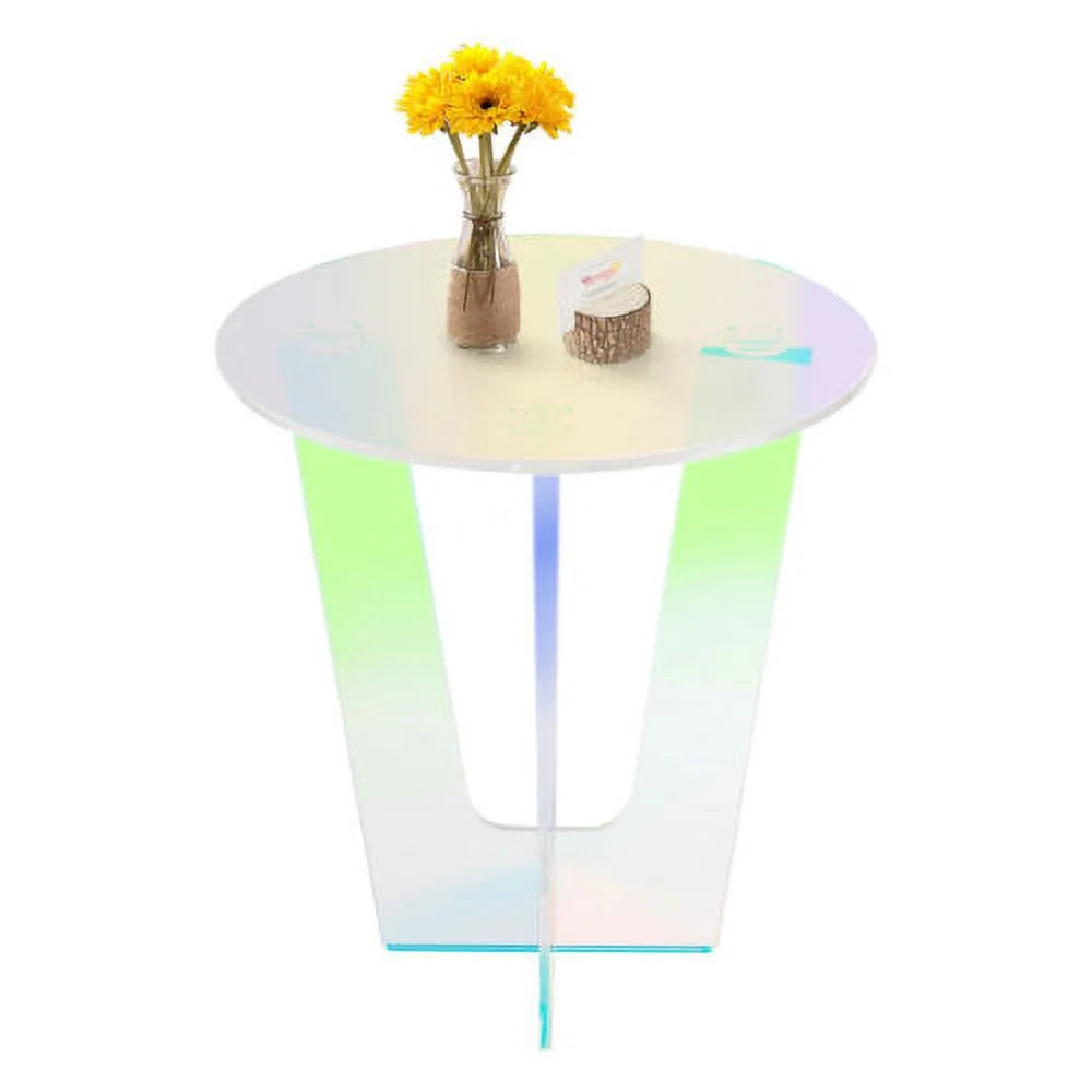 Iridescent Acrylic Round Coffee End Table A6871