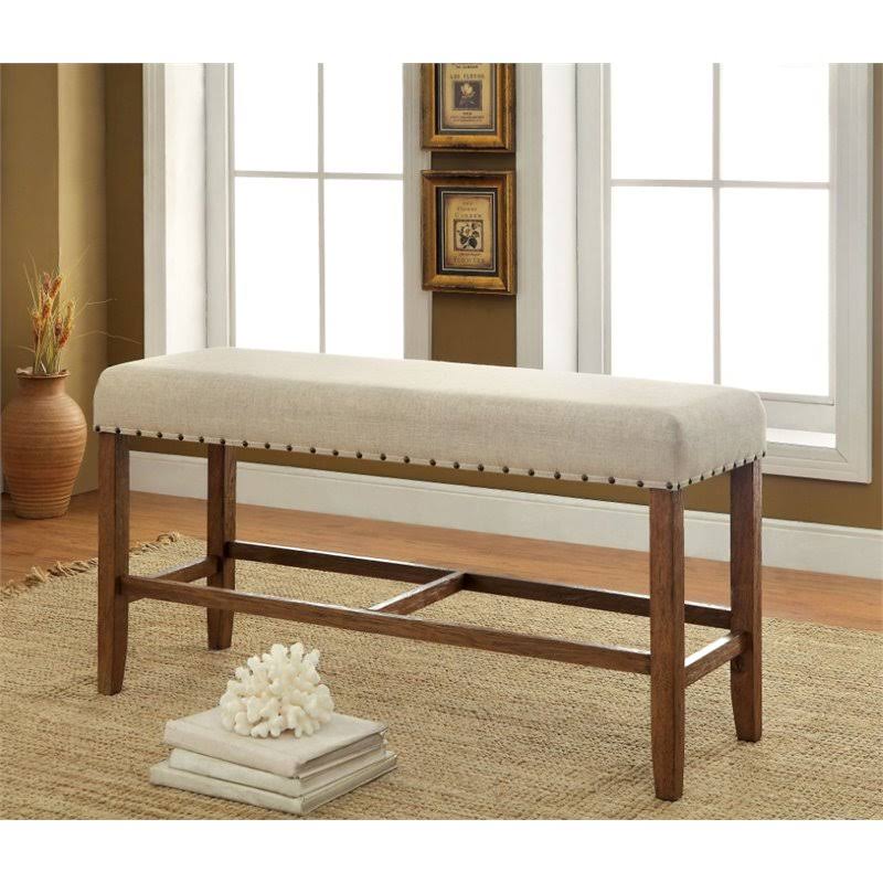 Beige Counter Height Dining Bench F4957