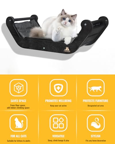Wooden Cat Wall Shelves with 3 Steps U2439