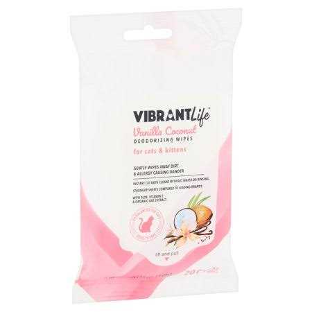 Vanilla Coconut Deodorizing Wipes for Cats & Kittens P687764