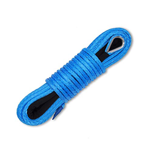 1/4 Inch x 50 Feet Synthetic Winch Line Cable Rope with Sleeve G633213