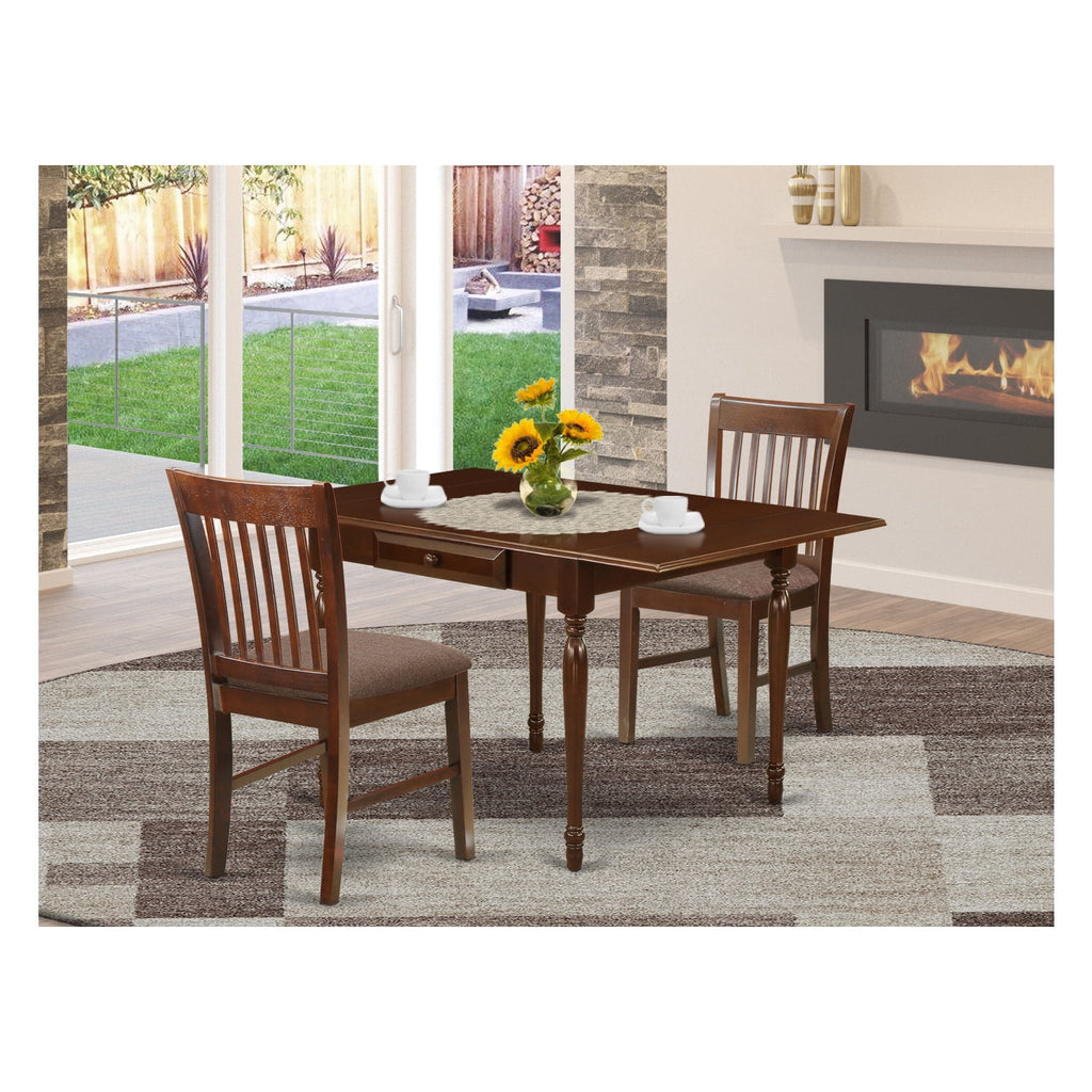 3 Piece Solid Wood Drop Leaf Dining Table Set with 2 Chairs V632