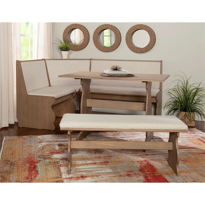 Brown Wood Corner Dining Set T32762