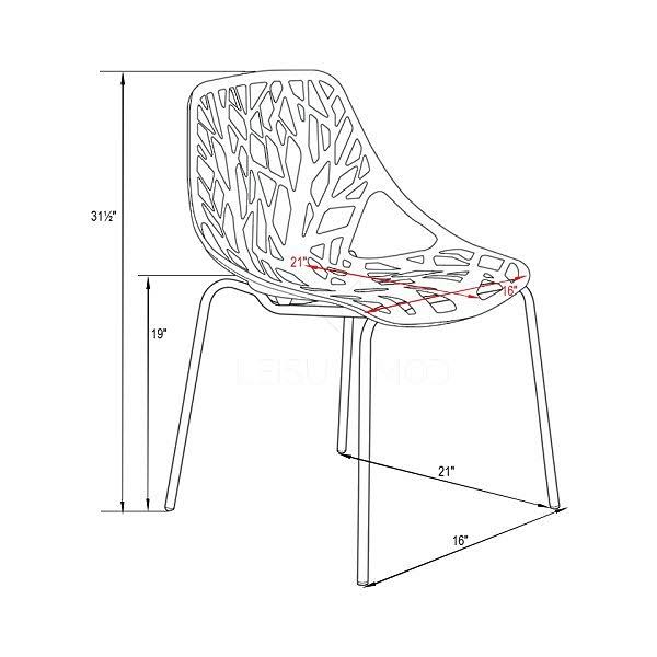 Orange Set of 2 Dining Chair with Chromed Legs Z21395