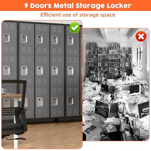 Metal Locker with 9 Doors T135