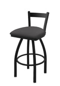 30 inch Low Back Swivel Bar Stool with Black Wrinkle Finish T7862