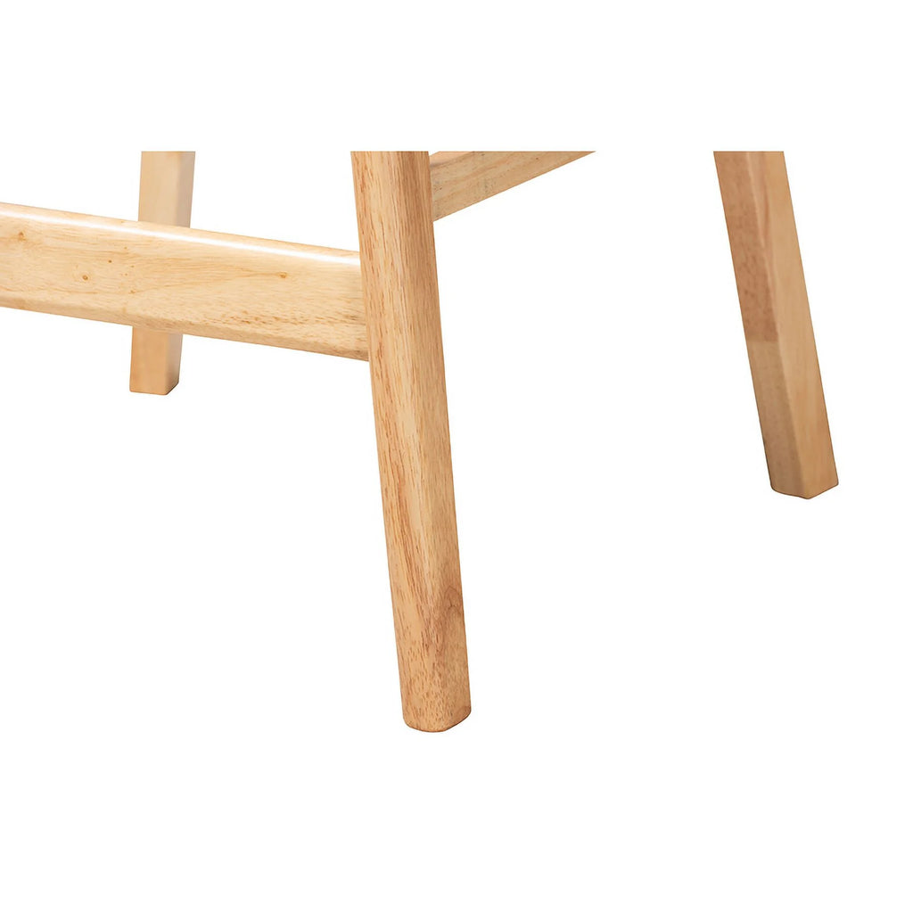 Grey Fabric and Natural Brown Wood 2-Piece Counter Stool Set C39694
