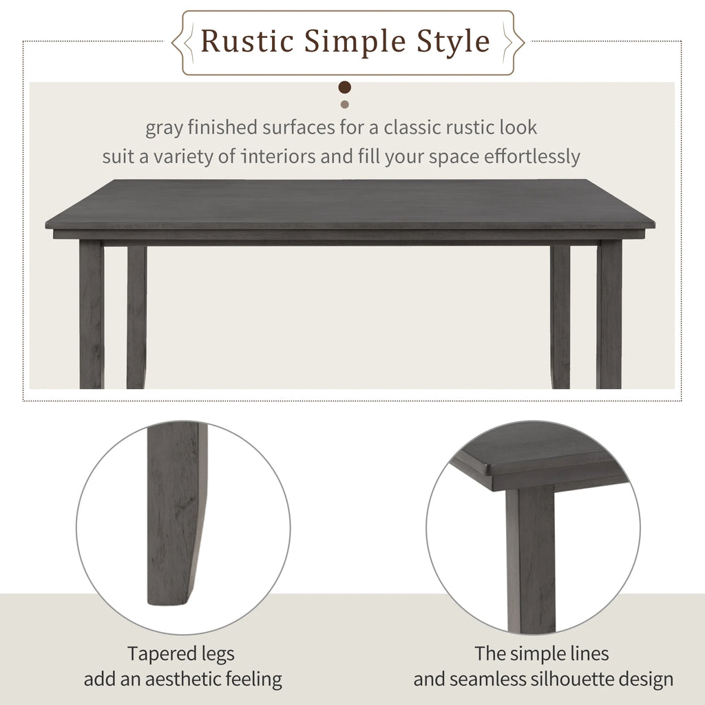 Rustic Wood Dining Set Set Of 6 Gray C63328