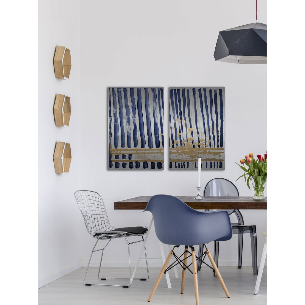 Blue Verticals Diptych - 48 x 36 Z3792